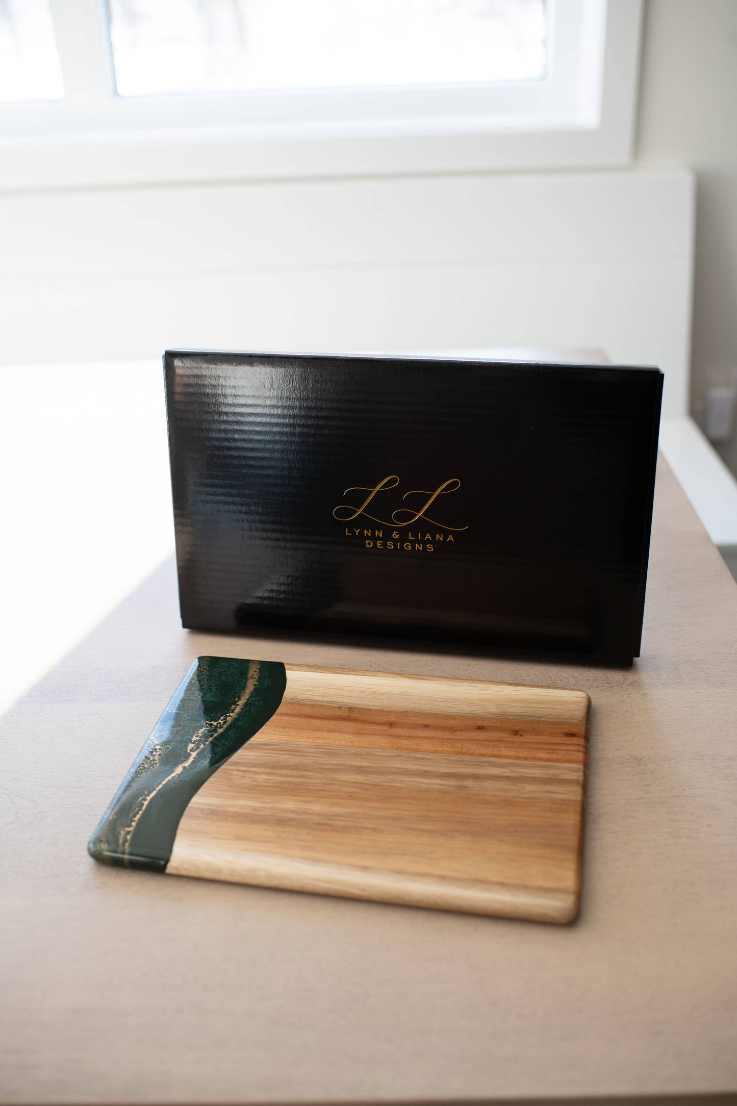 Wood Resin Date Night Cheese Charcuterie Board