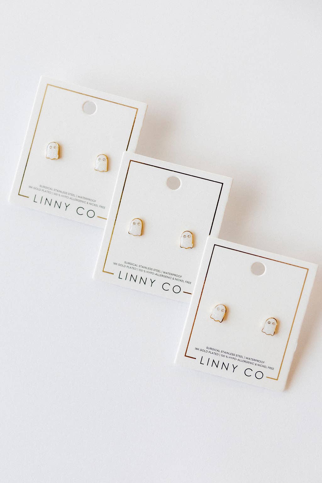 Screwback Stud Earrings - Ghost