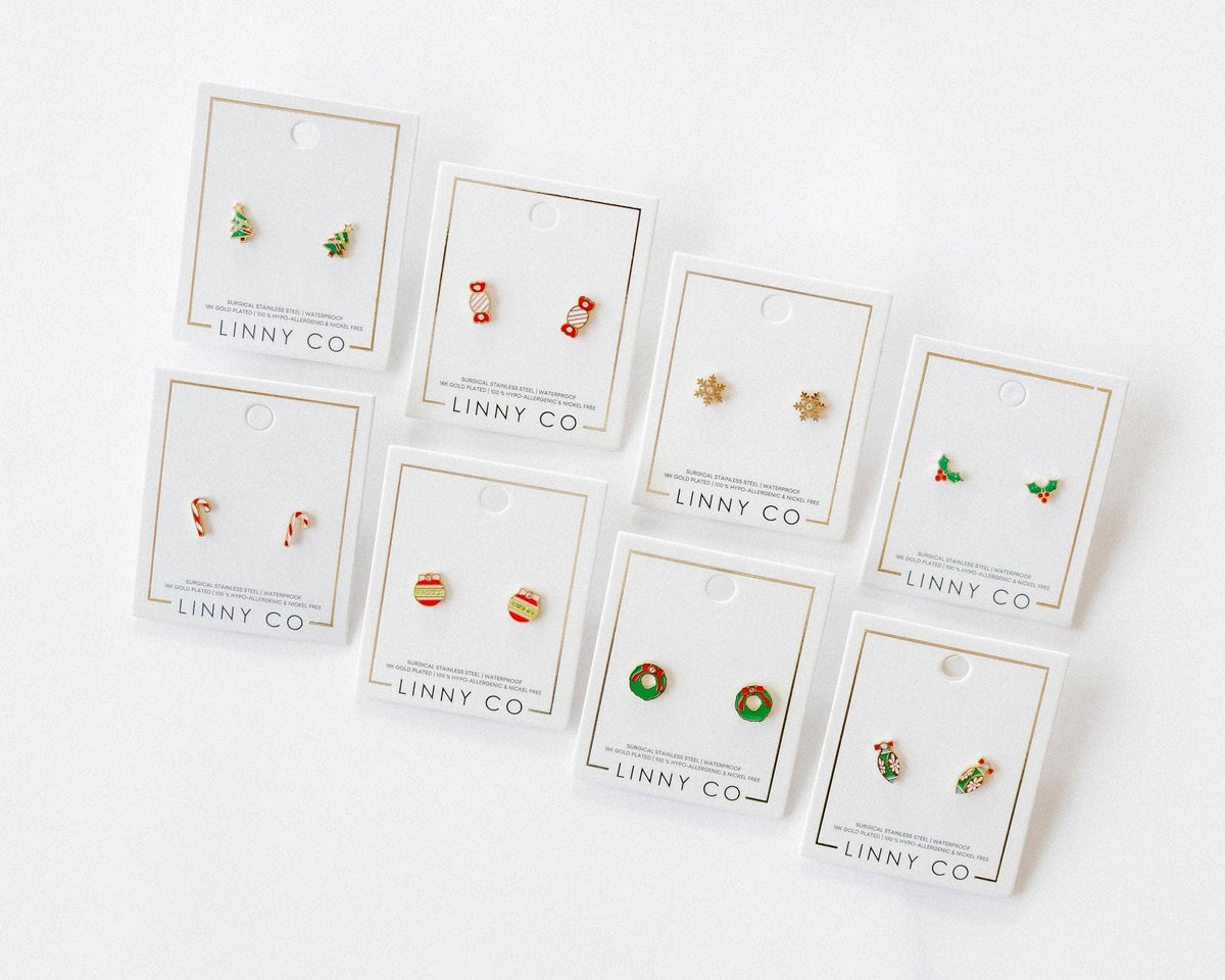 Screwback Stud Earrings - Peppermint Twist