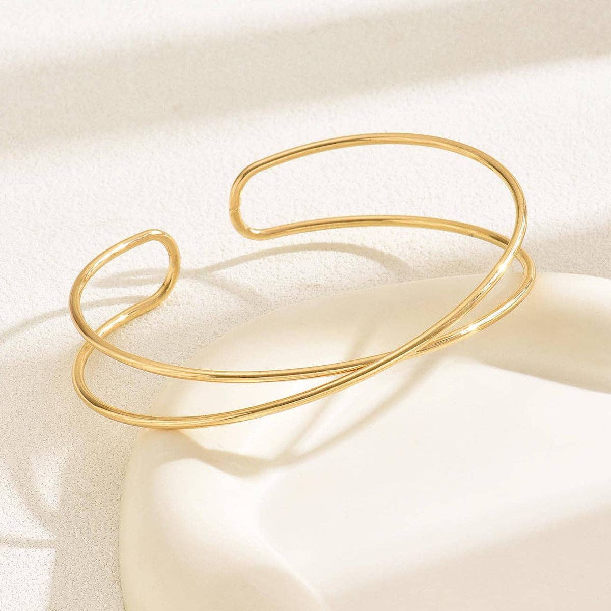 Simple Cross Open Arm Cuff DPJAC13
