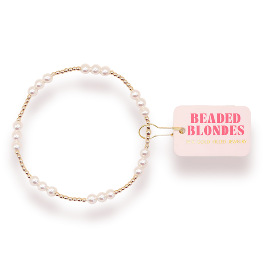 ILY Pearl Bracelet in Gold